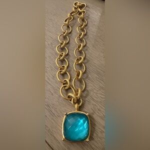 Julie Vos Antonia Statement Necklace, Iridescent Bahamian Blue
